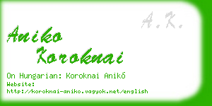 aniko koroknai business card